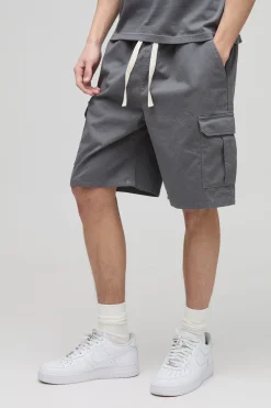 boohooMAN Short cargo à taille élastiquée, coupe ample pour hommes grands<Homme Shorts|Tout Afficher
