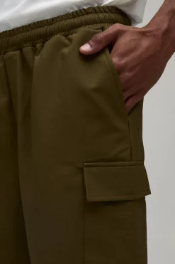Short Cargo Technique Extensible À Taille Élastiquée Coupe Décontractée
