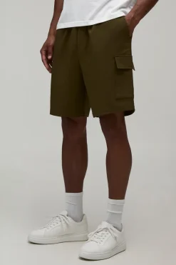 Short Cargo Technique Extensible À Taille Élastiquée Coupe Décontractée