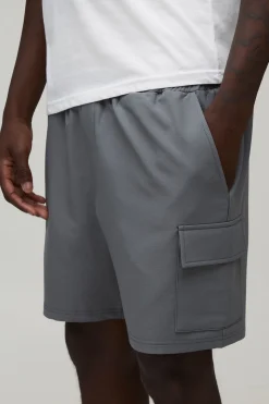 Short Cargo Technique Slim À Taille Élastiquée Et Tissu Extensible