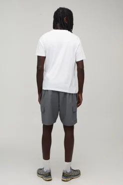 Short Cargo Technique Slim À Taille Élastiquée Et Tissu Extensible