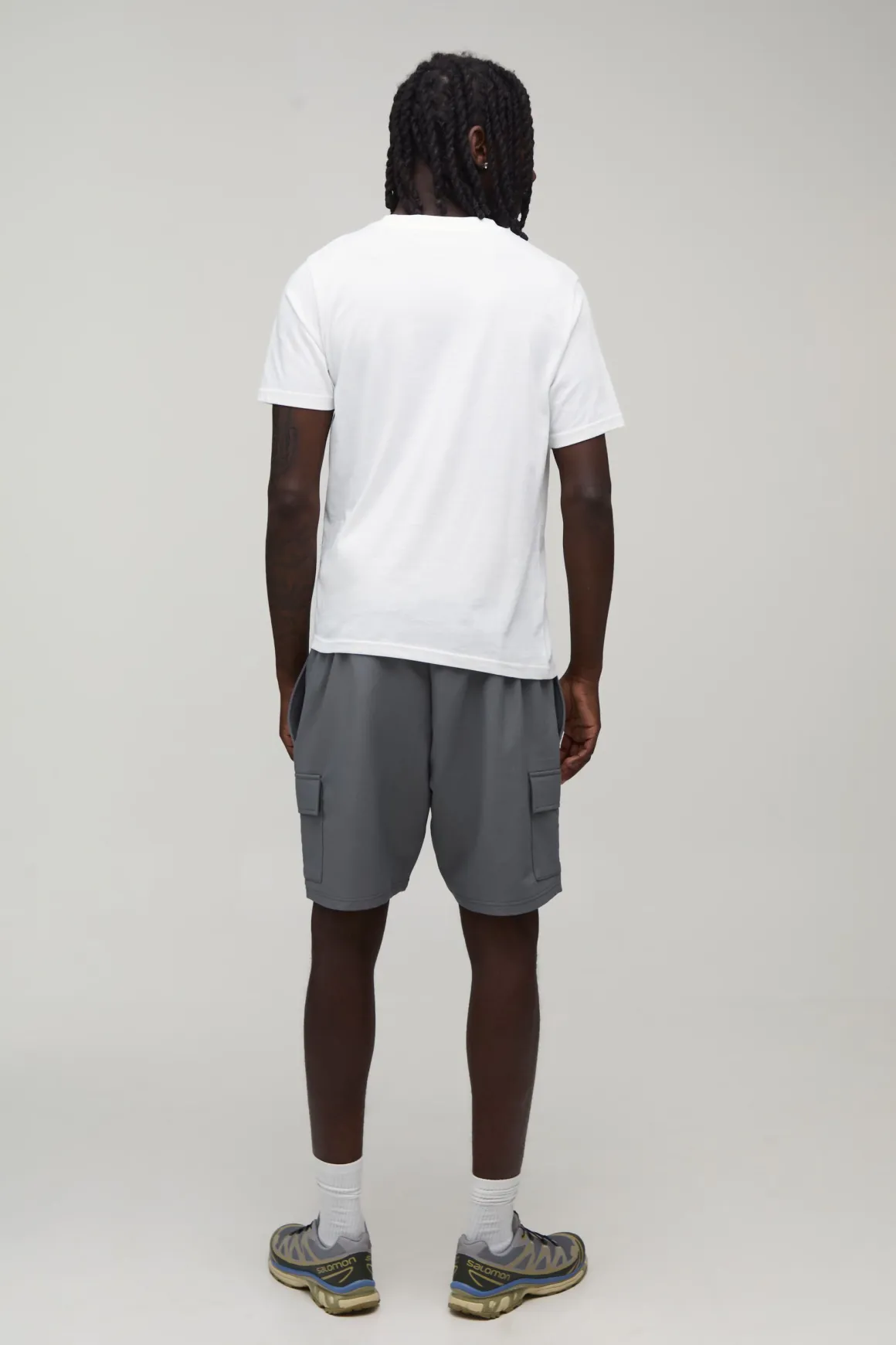 Short Cargo Technique Slim À Taille Élastiquée Et Tissu Extensible