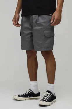 Short Cargo Work 365 Coupe Décontractée à Plis Devant