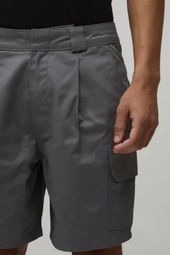 Short Cargo Work 365 Coupe Décontractée à Plis Devant