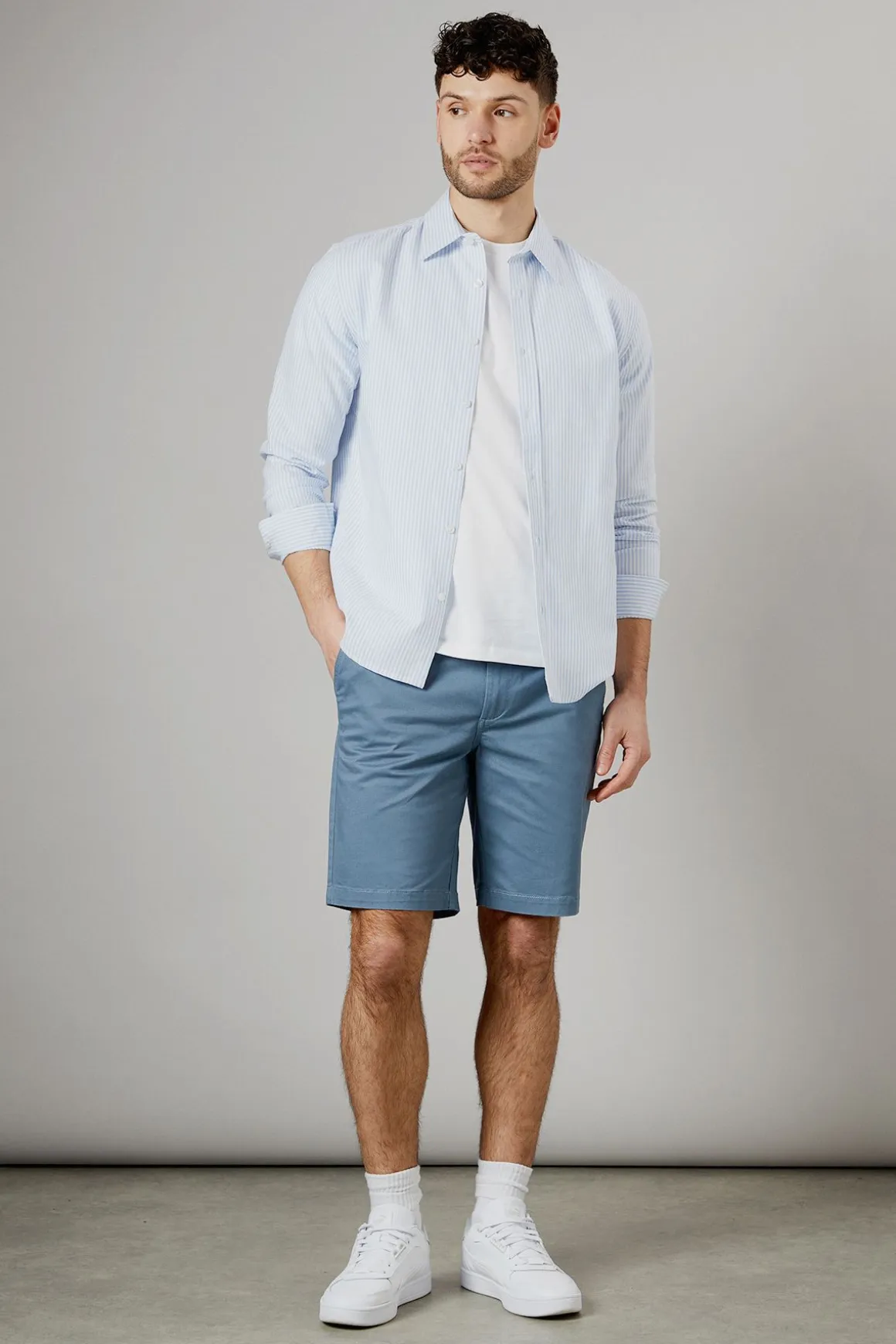 Short Chino Classique Bleu Moyen