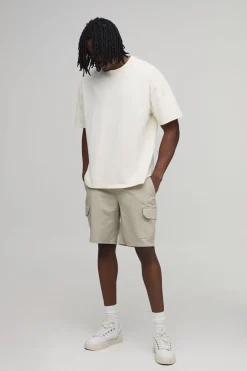 Short Chino Slim Coupe Ajustée Taille Fixe Essentiel Pour Grand