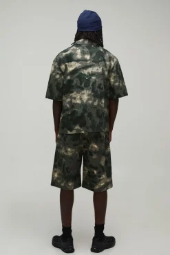 Short Coordonné En Sergé Camouflage Coupe Parachute