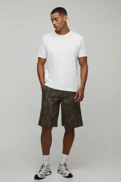 Short Coordonné En Sergé Camouflage Coupe Regular
