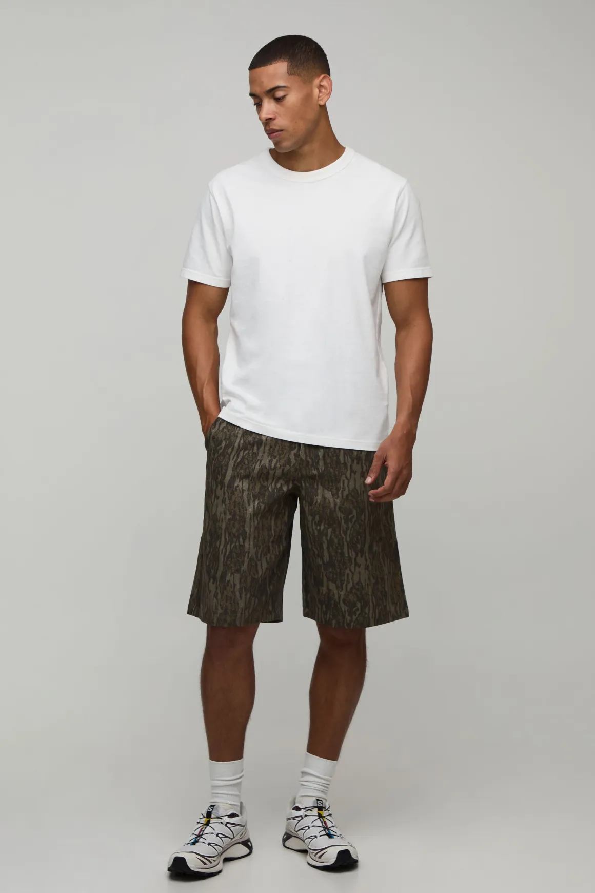 Short Coordonné En Sergé Camouflage Coupe Regular