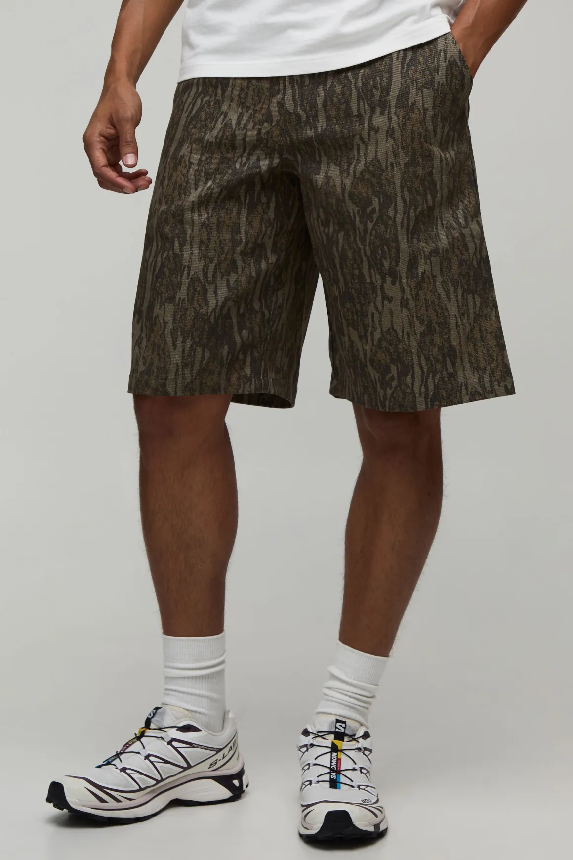 Short Coordonné En Sergé Camouflage Coupe Regular