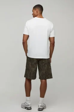 Short Coordonné En Sergé Camouflage Coupe Regular