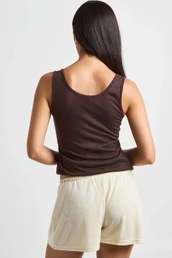 Short À Cordon En Tissu Slub