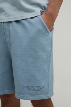 Short Coupe Regular Délavé Avec Broderie