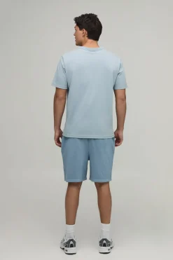 Short Coupe Regular Délavé Avec Broderie