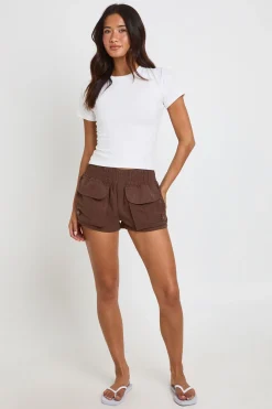 Short Court À Poches Effet Pêche
