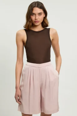 KarenMillen Short Court Tailleur En Mélange De Lin Poli<Femme Tailleurs|Shorts