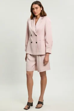 KarenMillen Short Court Tailleur En Mélange De Lin Poli<Femme Tailleurs|Shorts