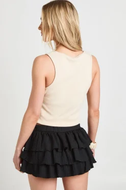 boohoo Short Court À Volants Texturé Petite<Femme Shorts