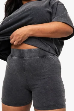 Short Cycliste Grande Taille Effet Délavé Acide