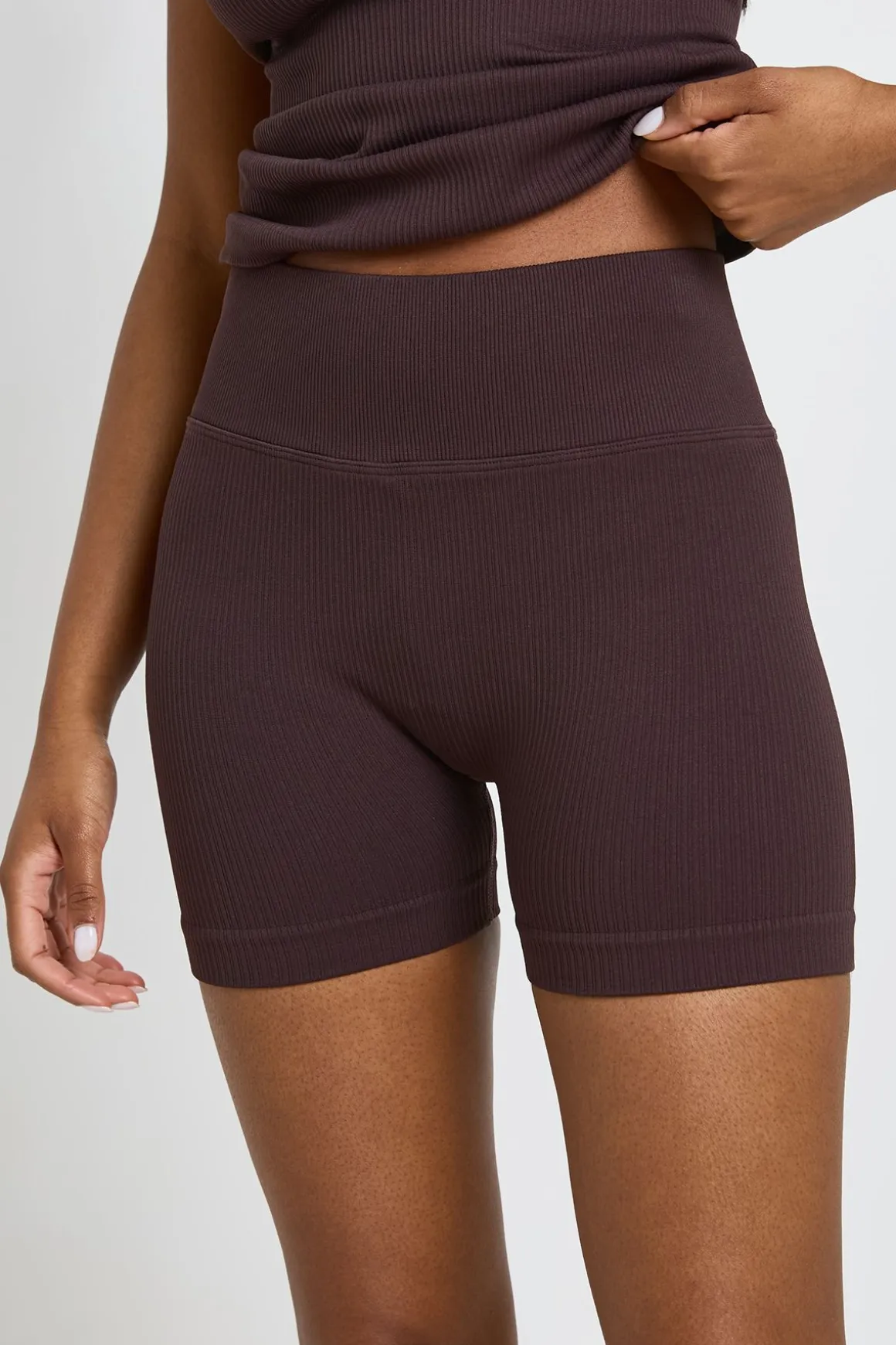 Short Cycliste Sans Couture Côtelé Contour