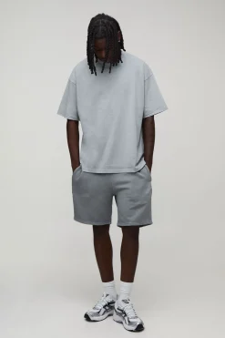 Short Décontracté Coupe Ample Essentiel Délavé