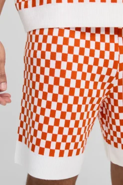 boohooMAN Short décontracté en jacquard à carreaux tricoté<Homme Shorts|Maille