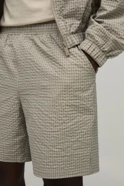 Short Décontracté En Nylon À Carreaux