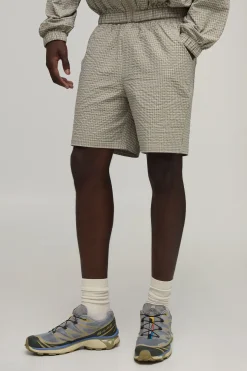 Short Décontracté En Nylon À Carreaux