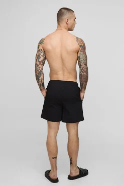 boohooMAN Short de bain à carreaux en seersucker mi-long<Homme Shorts|Maillots De Bainnouveau