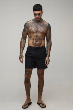 boohooMAN Short De Bain Coupe Courte Avec Surpiqûres Contrastées<Homme Shorts