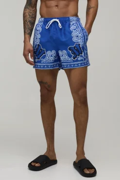 Short De Bain Coupe Courte Imprimé Bandana
