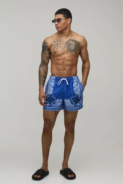 Short De Bain Coupe Courte Imprimé Bandana