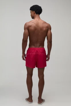 Short De Bain Coupe Courte À Surpiqûres Contrastées