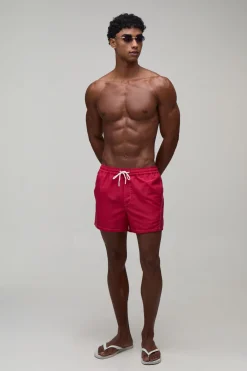 Short De Bain Coupe Courte À Surpiqûres Contrastées