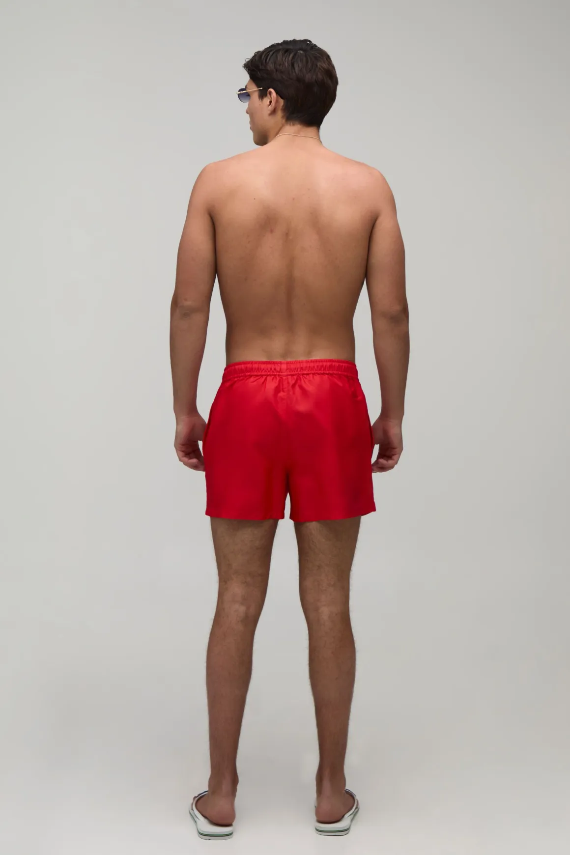 Short De Bain Court Brodé Football Avec Passepoil