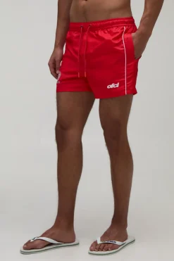 Short De Bain Court Brodé Football Avec Passepoil