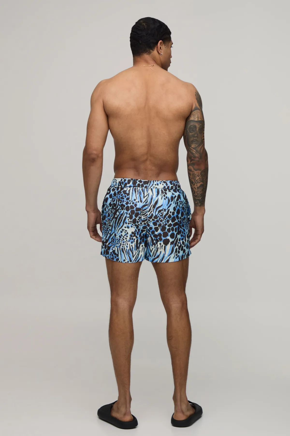 boohooMAN Short De Bain Court À Imprimé Animal<Homme Shorts|Tout Afficher