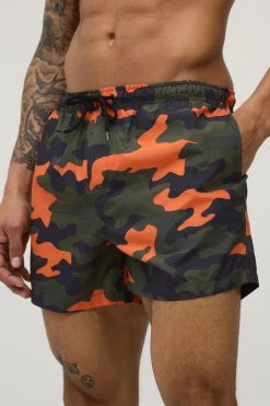 Short De Bain Court À Imprimé Camouflage