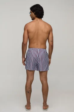 boohooMAN Short De Bain Court À Rayures<Homme Maillots De Bainnouveau