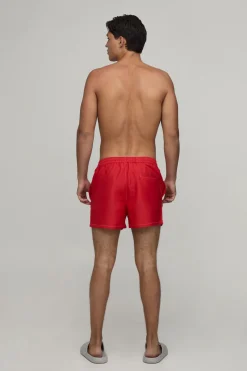 Short De Bain Homme Brodé Longueur Courte Avec Coutures Contrastées