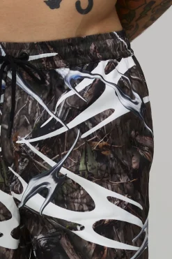 boohooMAN Short De Bain Longueur Courte Imprimé Tribal Camouflage<Homme Shorts|Maillots De Bainnouveau
