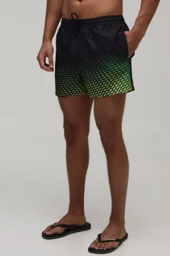 Short De Bain Longueur Courte À Imprimé Ombré Avec Passepoil
