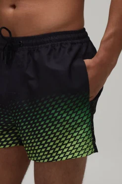 Short De Bain Longueur Courte À Imprimé Ombré Avec Passepoil