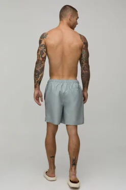 Short De Bain Mi-long Avec Broderie À L'entrejambe