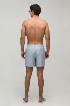 Short De Bain Mi-long Avec Passepoil Contrasté