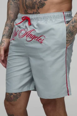Short De Bain Mi-long Brodé Pour Homme Grand