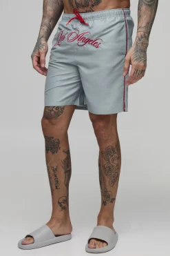 Short De Bain Mi-long Brodé Pour Homme Grand