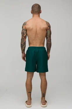 Short De Bain Mi-long À Écusson Varsity