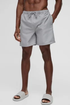 boohooMAN Short de bain mi-long de marque en<Homme Shorts|Maillots De Bainnouveau