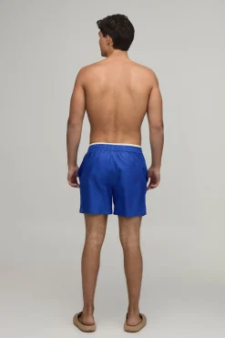 boohooMAN Short De Bain Mi-long À Double Ceinture Contrastée<Homme Shorts|Maillots De Bainnouveau
